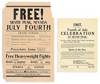 (WEST--NEVADA.) Group of Nevada mining town ephemera, including broadsides, prospectuses, and a photograph.